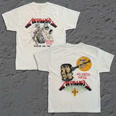 Metallica - And Justice for All Tour 88 - White Vintage T-shirt