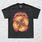 Metallica - Fireskulls Circle - Black Vintage T-shirt