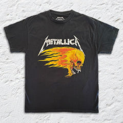 Metallica - Flaming Skull Shxt Tour - Black Vintage T-shirt