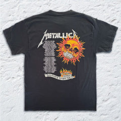 Metallica - Flaming Skull Shxt Tour - Black Vintage T-shirt