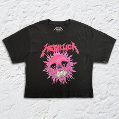 Metallica - Pushead Pink Sun - Womens Crop Top