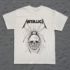 Metallica - Pushead Spider Web - White T-shirt