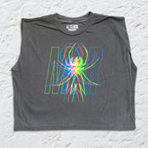 My Chemical Romance - Glitched Letters - Faded Black Muscle Crop
