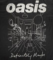 Oasis - Definitely Maybe Sketch - Black Vintage T-shirt