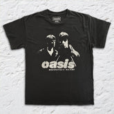 Oasis - Definitely Maybe Stencil - Black Vintage T-shirt
