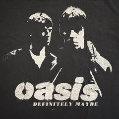Oasis - Definitely Maybe Stencil - Black Vintage T-shirt
