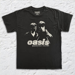 Oasis - Definitely Maybe Stencil - Black Vintage T-shirt