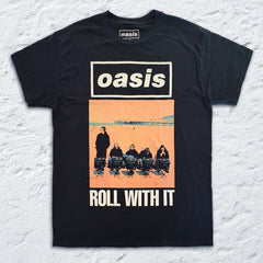 Oasis - Roll With It - Black T-shirt