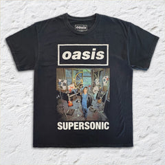 Oasis - Supersonic Photo - Black Vintage T-shirt