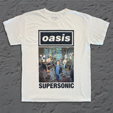 Oasis - Supersonic Photo - White Vintage T-shirt