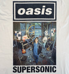 Oasis - Supersonic Photo - White Vintage T-shirt