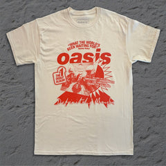 Oasis - What The World - Natural T-shirt