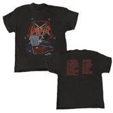 Slayer - Grave Tour - Black Garment-dyed T-shirt
