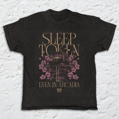 Sleep Token - Crane Flowers - Black Vintage T-shirt