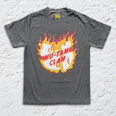 Wu-Tang Clan - Flaming Logo - Faded Black T-shirt