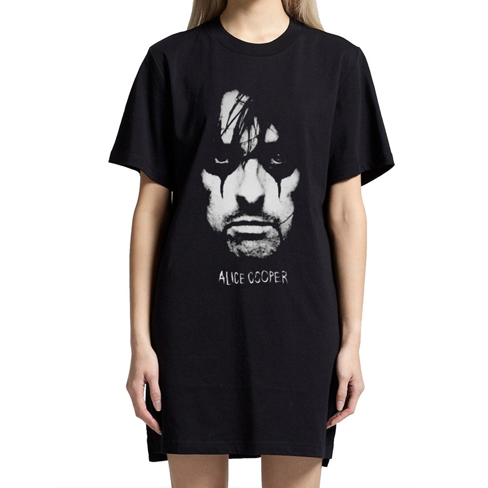 Alice Cooper - Portrait - Womens Oversized Dress Black