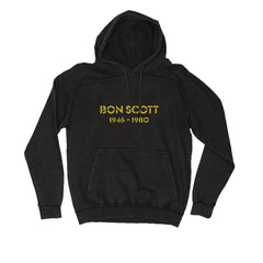 Bon Scott - Studio Pic - Black Vintage Hoodie