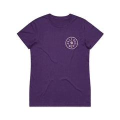 Fall Out Boy - Rose Badge - Womens Purple T-shirt