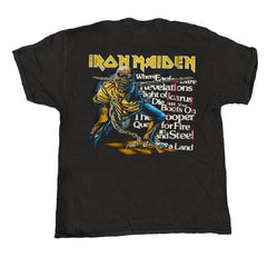 Iron Maiden - POM Tracklist - Black Vintage T-shirt