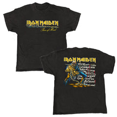 Iron Maiden - POM Tracklist - Black Vintage T-shirt