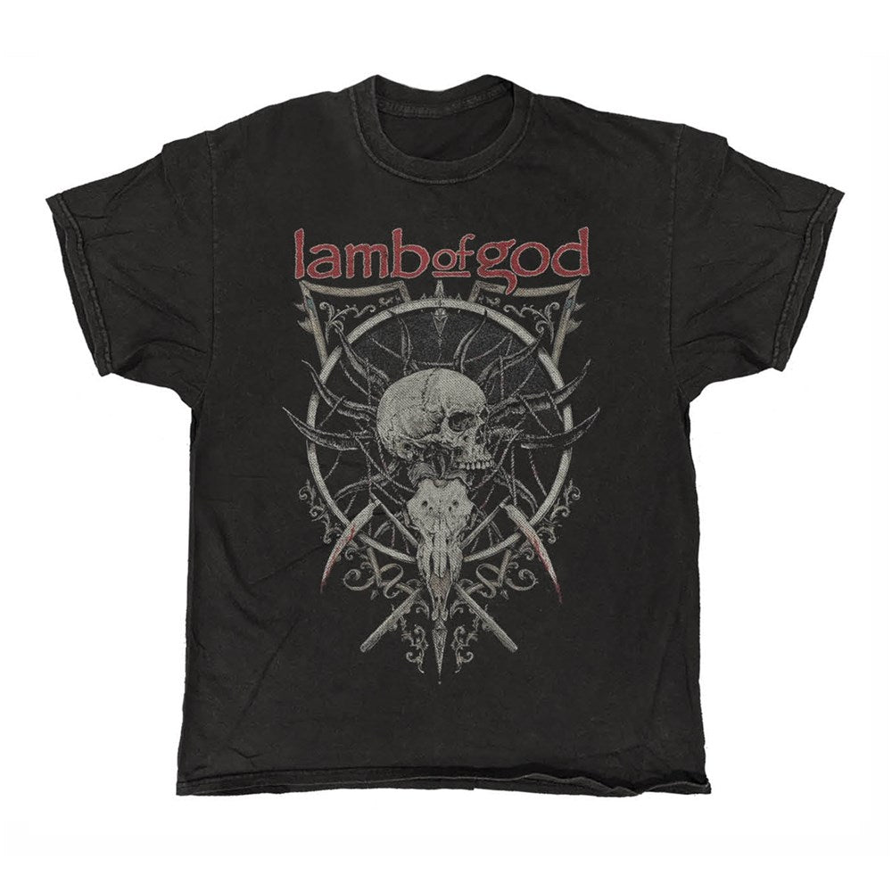 Lamb of God - Skull Kopia - Vintage Wash T-shirt Black