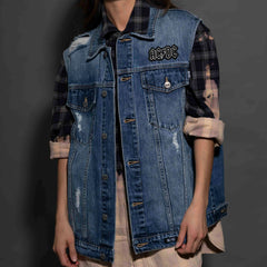 AC/DC - High Voltage - Dark Indigo Unisex Denim Vest