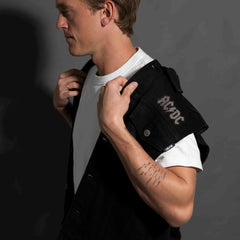 AC/DC - Back In Black - Black Tar Unisex Denim Vest