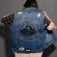 AC/DC - High Voltage - Dark Indigo Unisex Denim Vest
