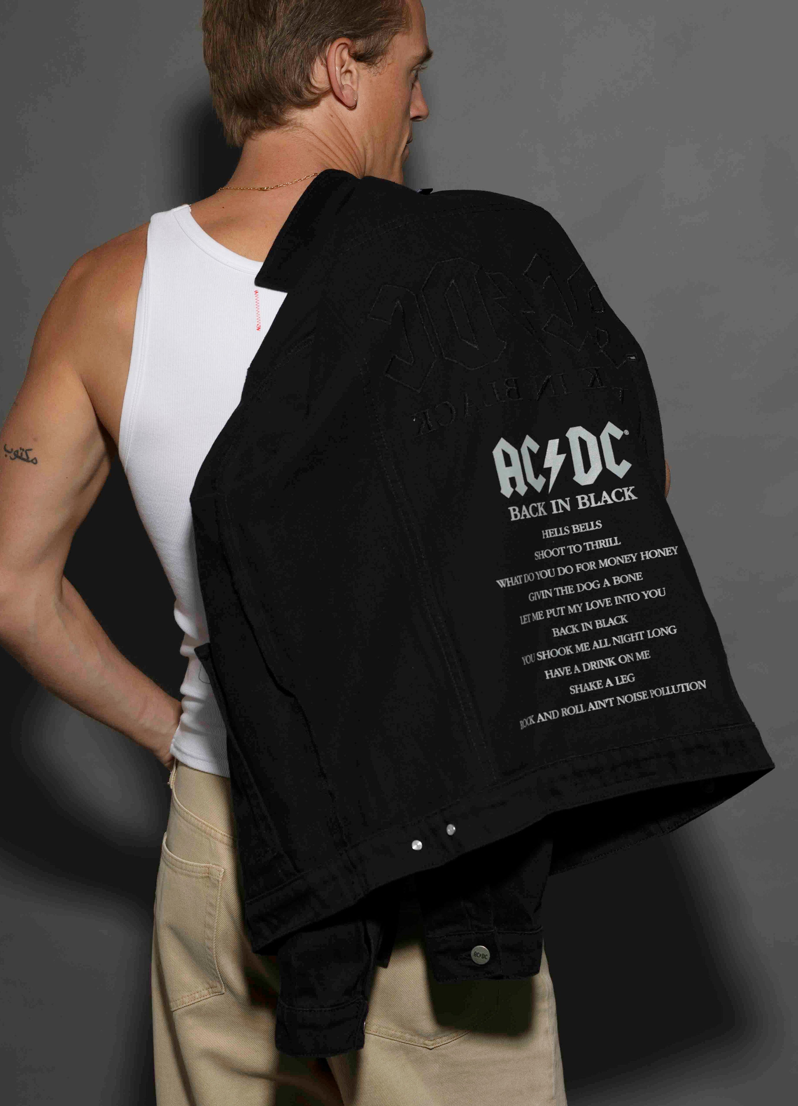 AC/DC - Back In Black - Black Tar Denim Jacket