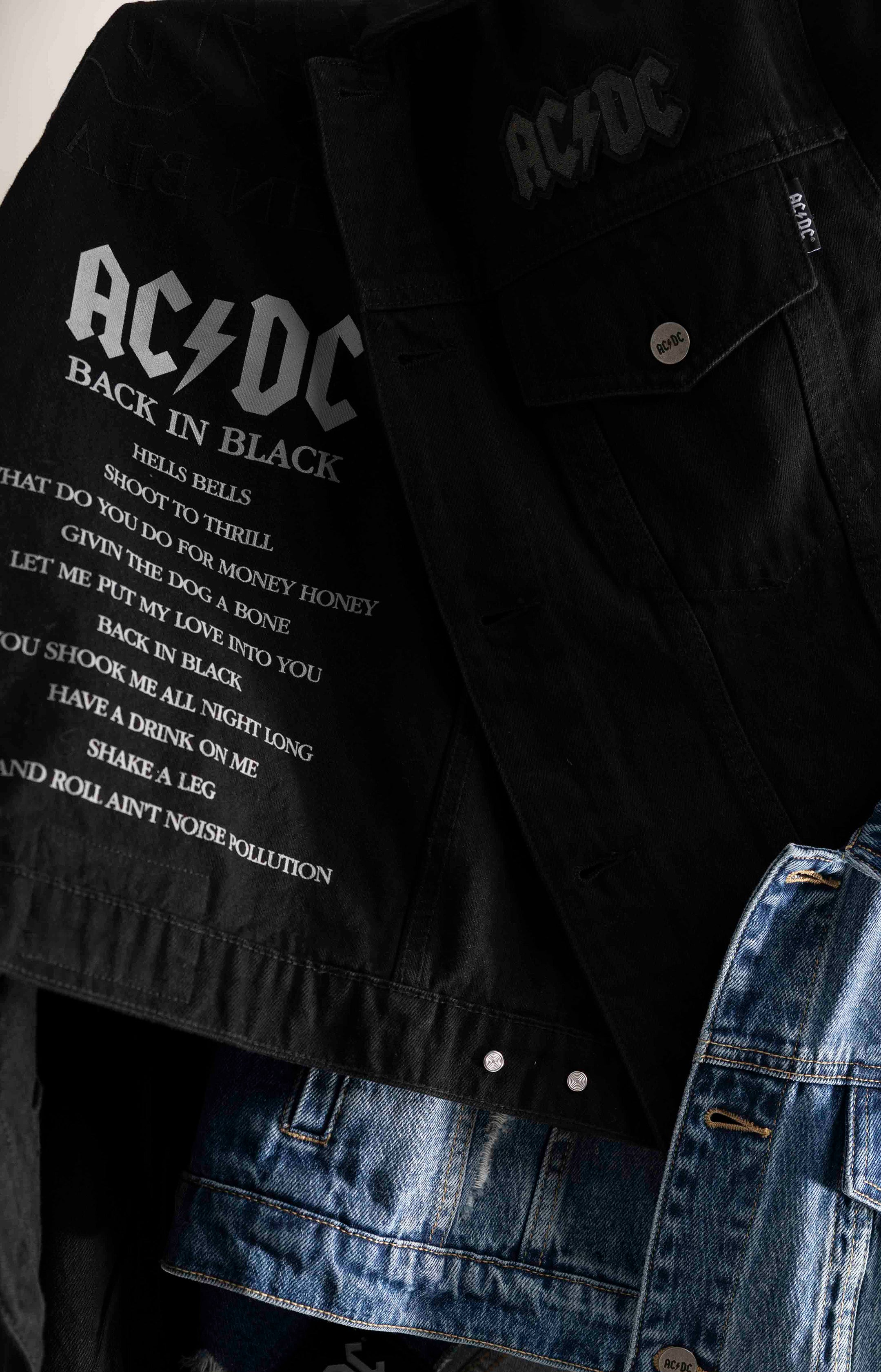 AC/DC - Back In Black - Black Tar Denim Jacket
