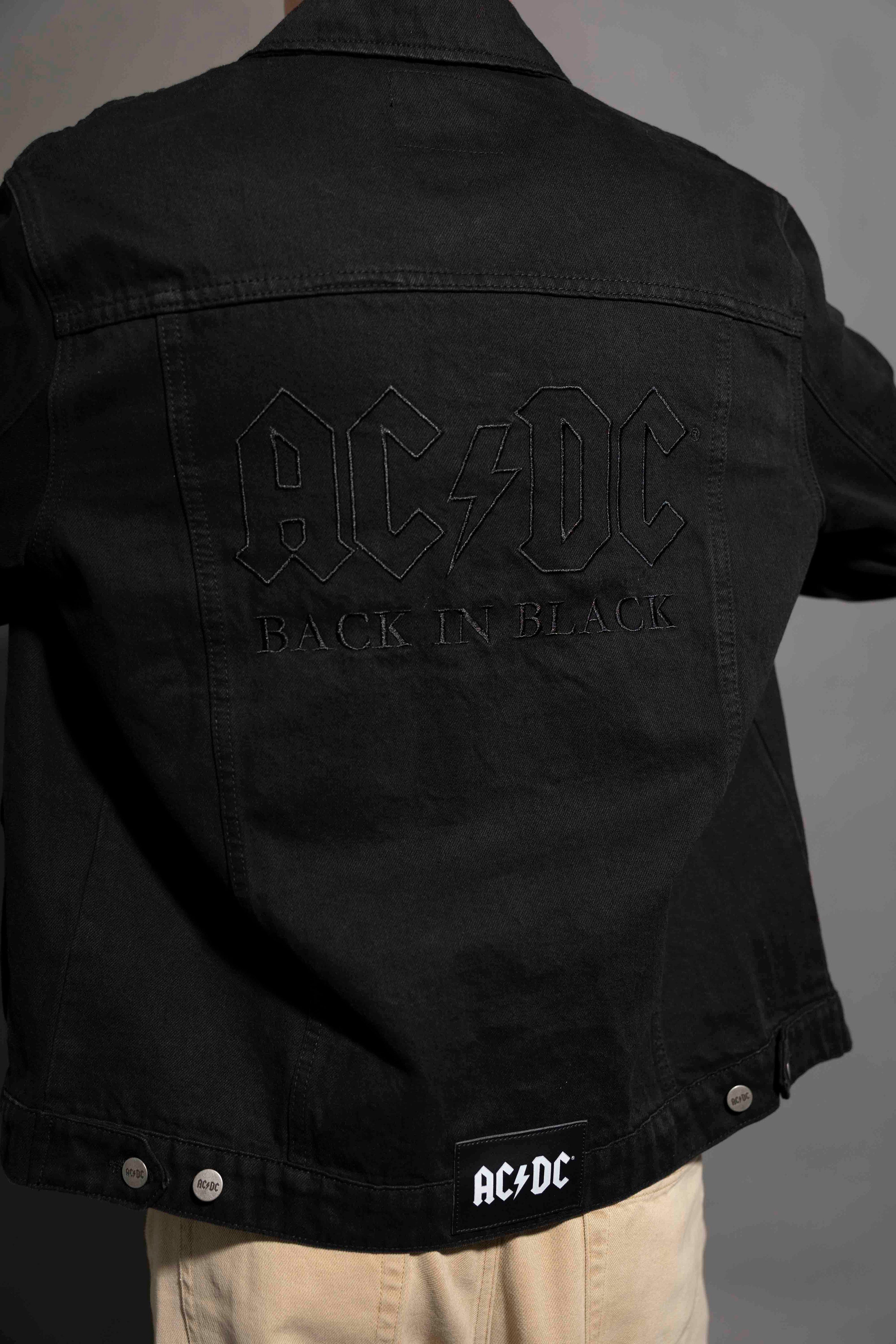 AC/DC - Back In Black - Black Tar Denim Jacket