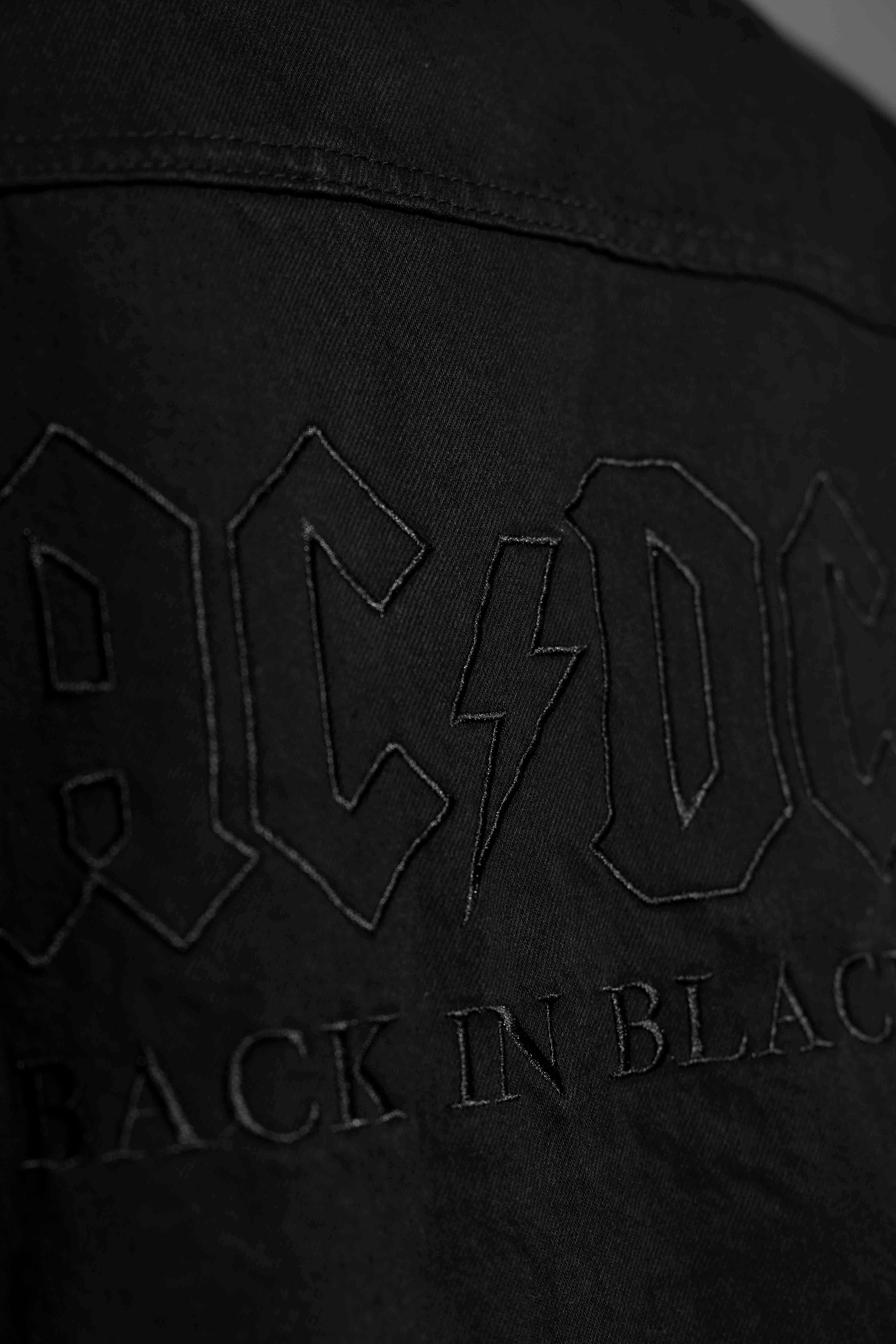 AC/DC - Back In Black - Black Tar Denim Jacket
