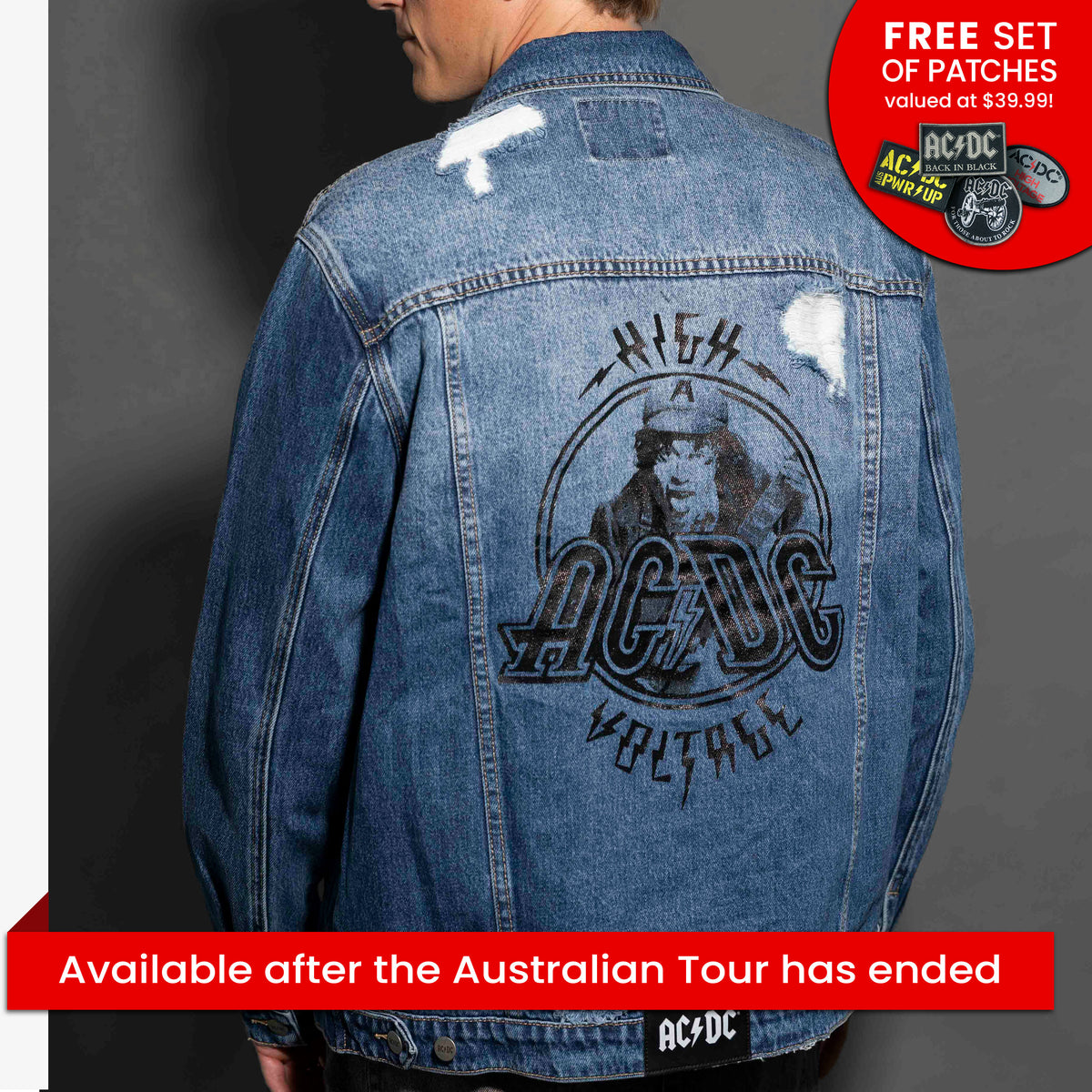 AC/DC - High Voltage - Dark Indigo Unisex Denim Jacket