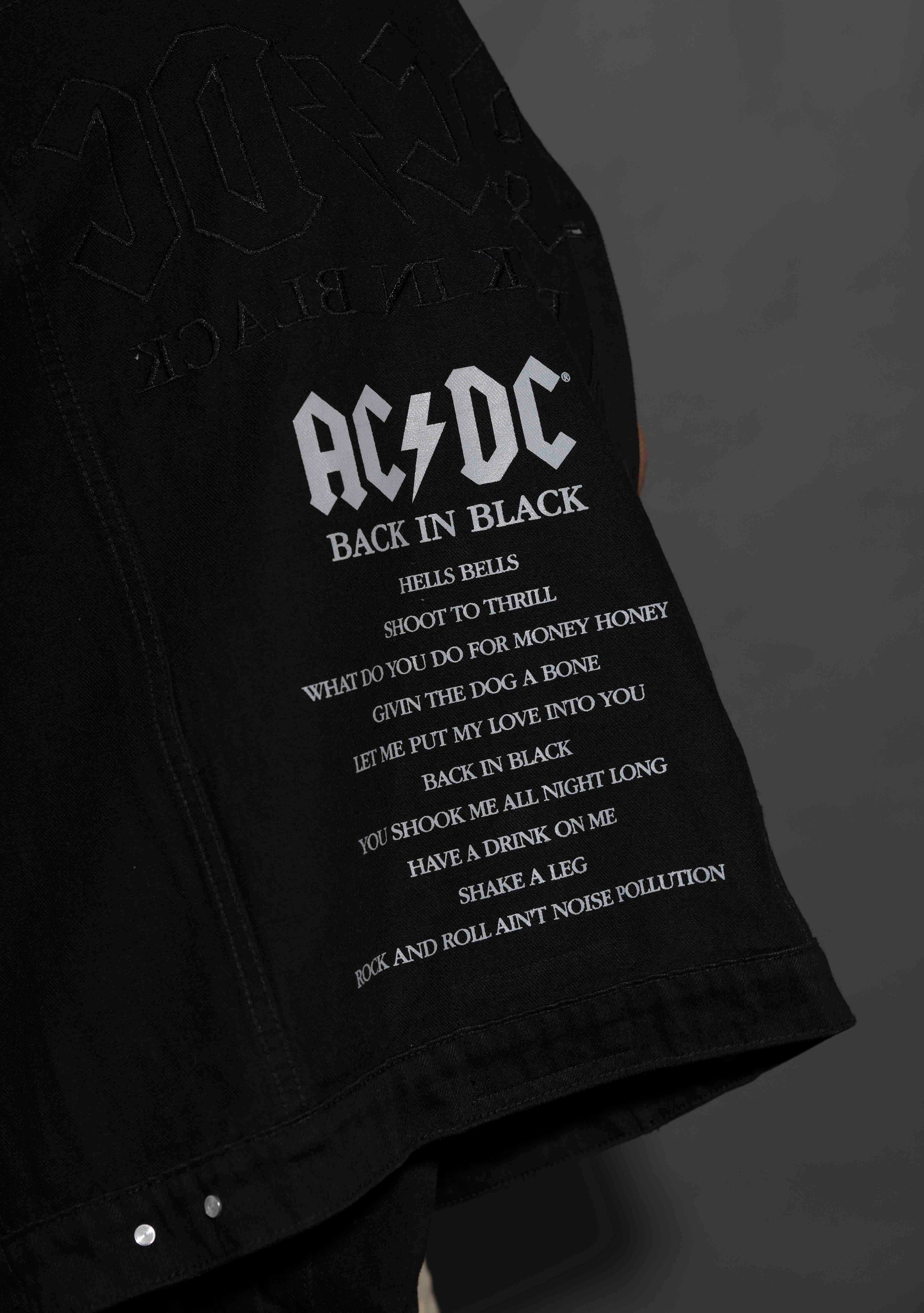 AC/DC - Back In Black - Black Tar Denim Vest