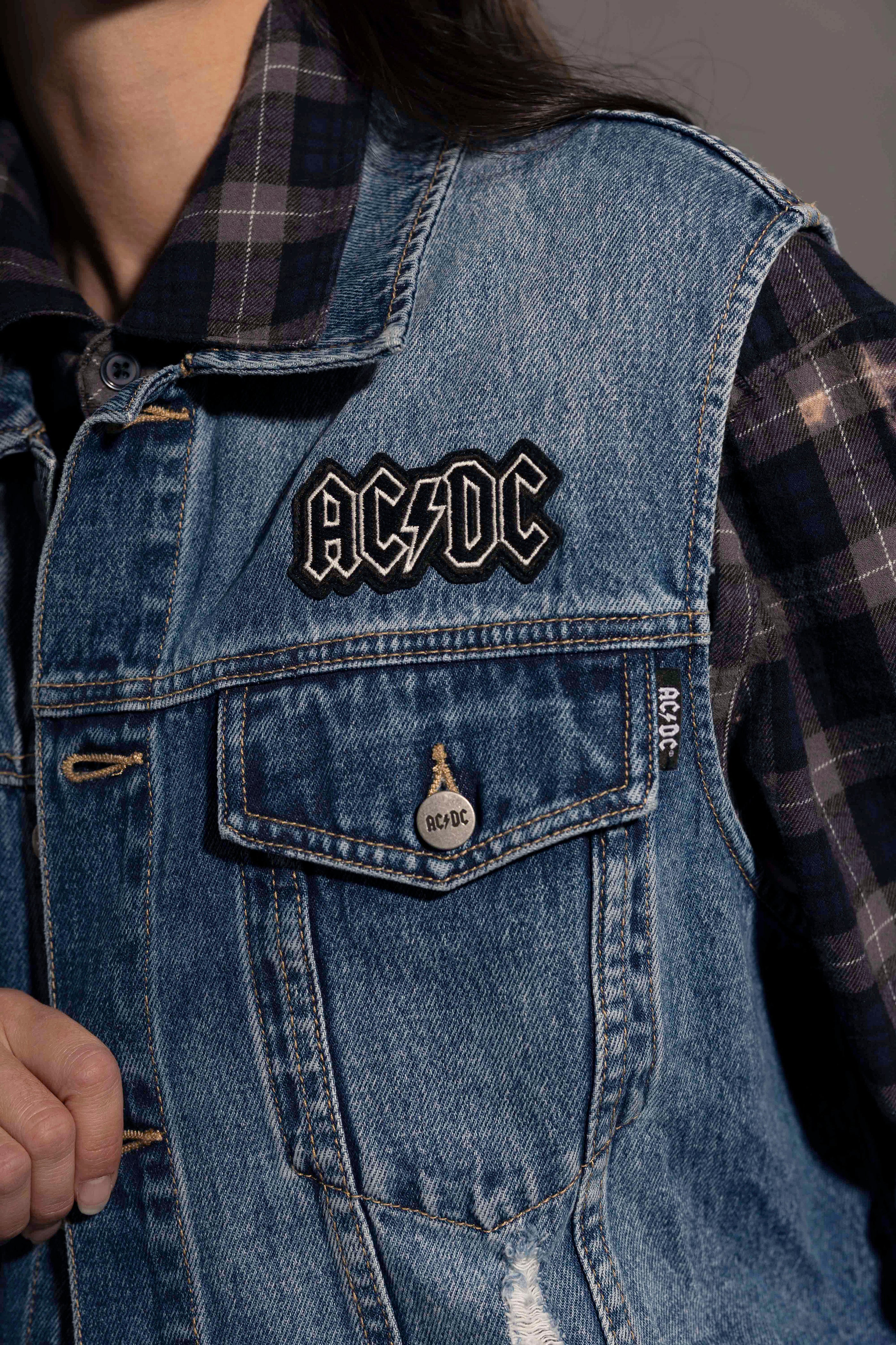 AC/DC - High Voltage - Dark Indigo Denim Vest