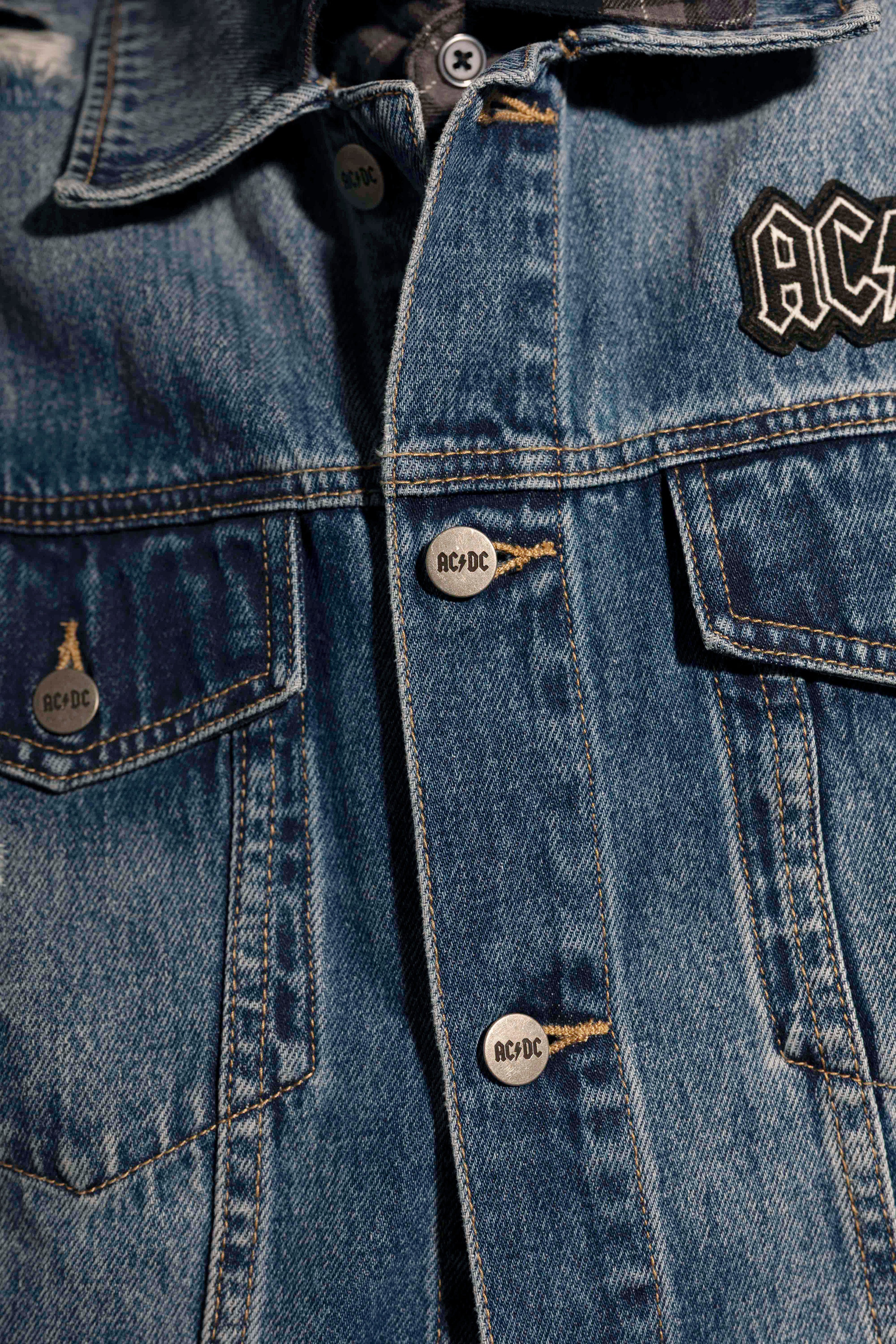 AC/DC - High Voltage - Dark Indigo Denim Vest