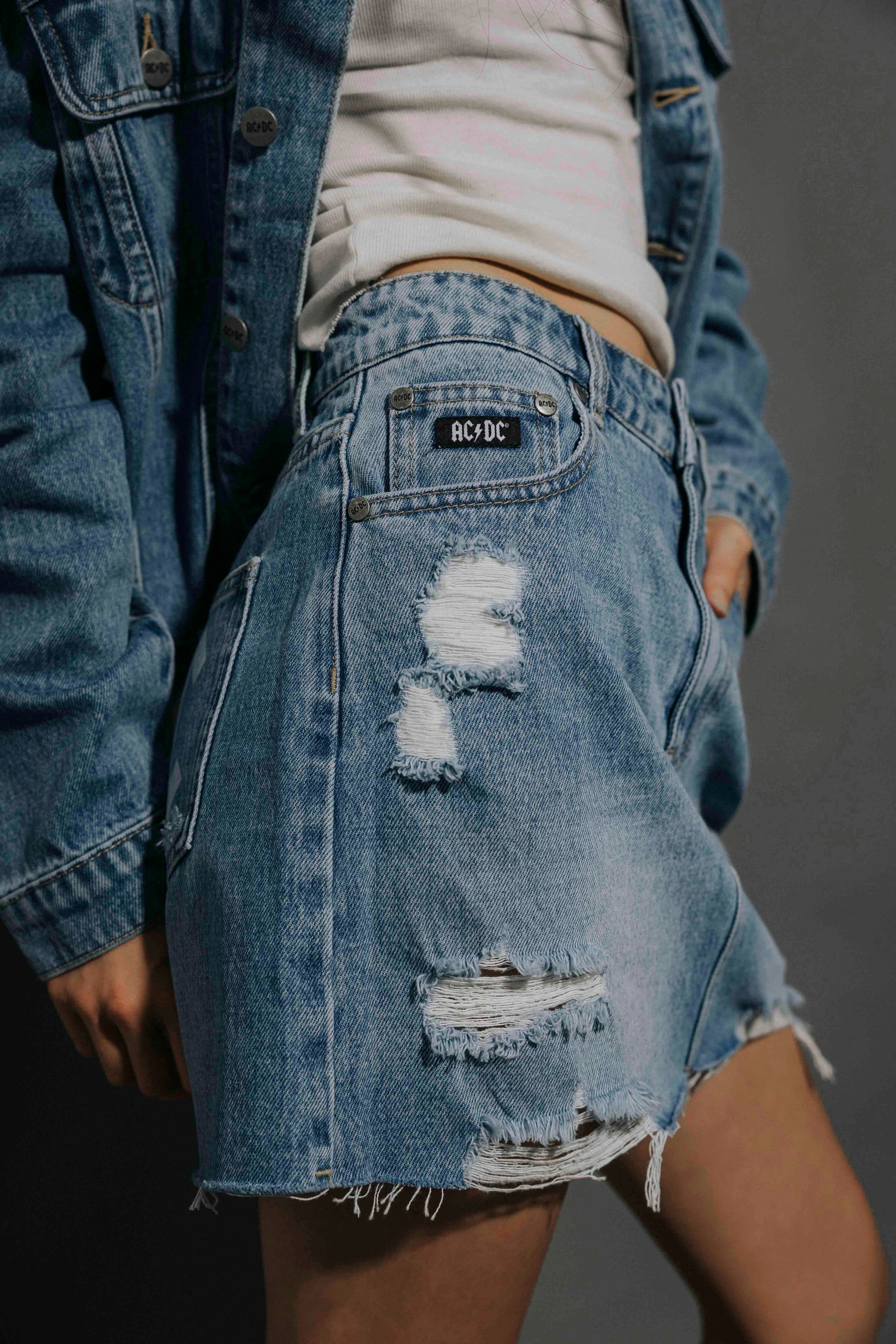AC/DC - Womens Indigo Denim Skirt