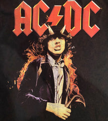 AC/DC - Angus Flames - Black Garment-dyed T-shirt