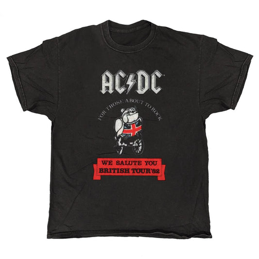 AC/DC - British Bulldog - Black Vintage T-shirt