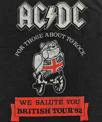 AC/DC - British Bulldog - Black Garment-dyed T-shirt