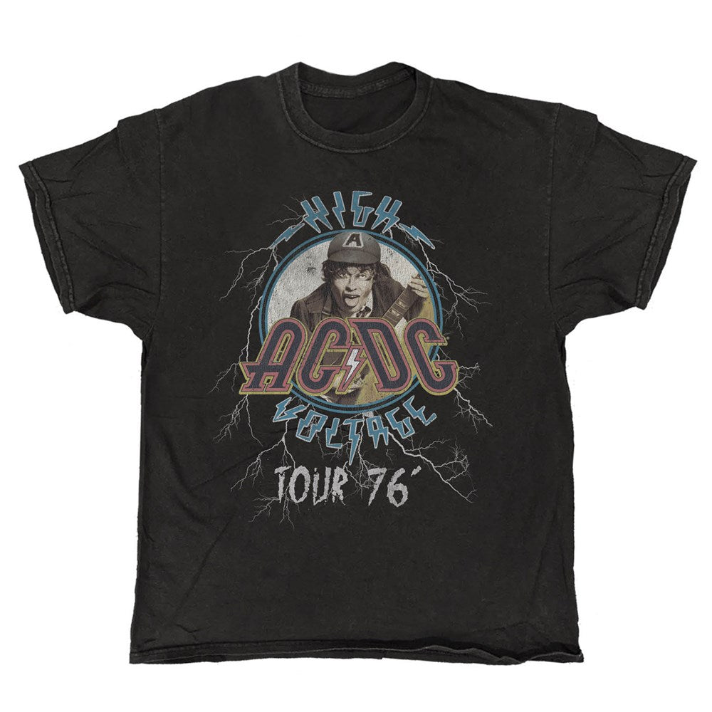 AC/DC High Voltage Tour '76 Black Vintage T-shirt – Official