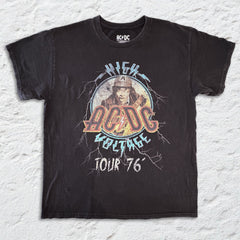 AC/DC - High Voltage Tour '76 - Black Vintage T-shirt