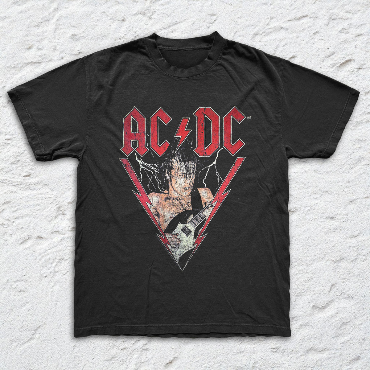 AC/DC - Angus Live 1984 - Black Garment-dyed T-shirt