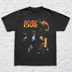 AC/DC - Live Photo - Black Garment-dyed T-shirt