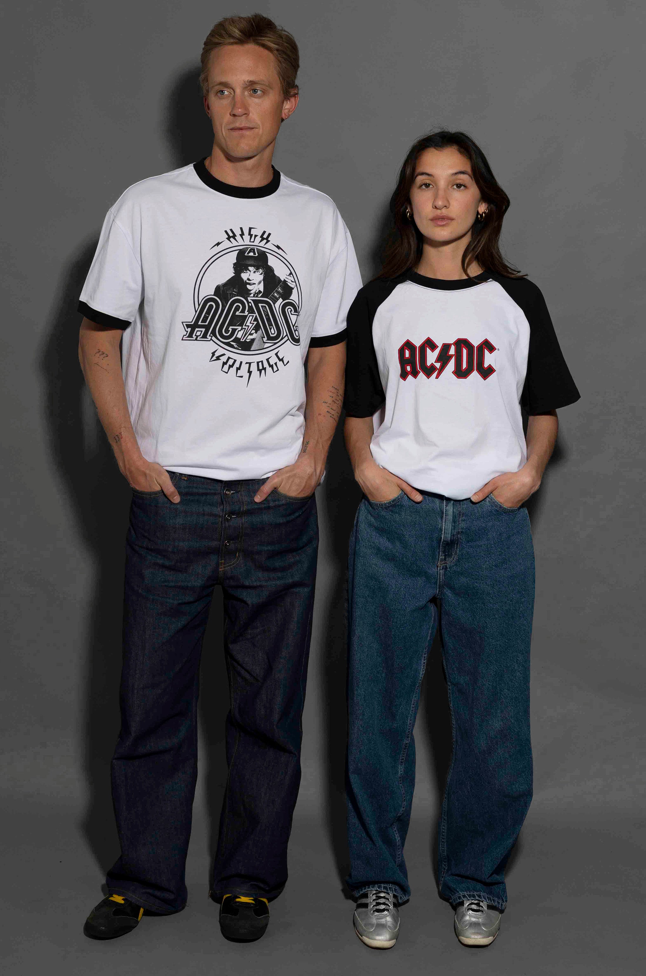 AC/DC - Logo - White/Black Raglan T-shirt