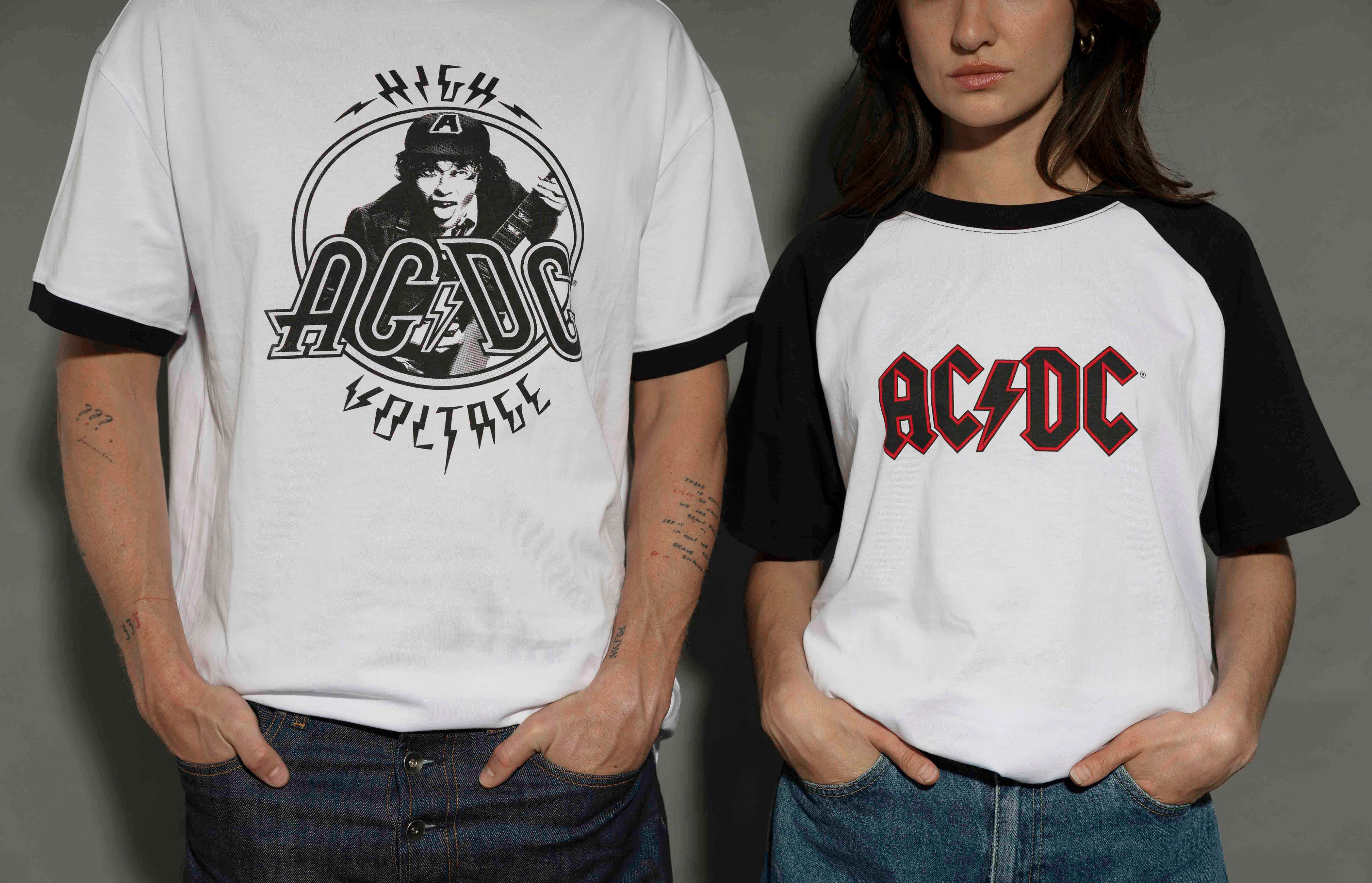 AC/DC - Logo - White/Black Raglan T-shirt