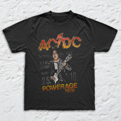 AC/DC - Powerage 78 - Black Garment-dyed T-shirt