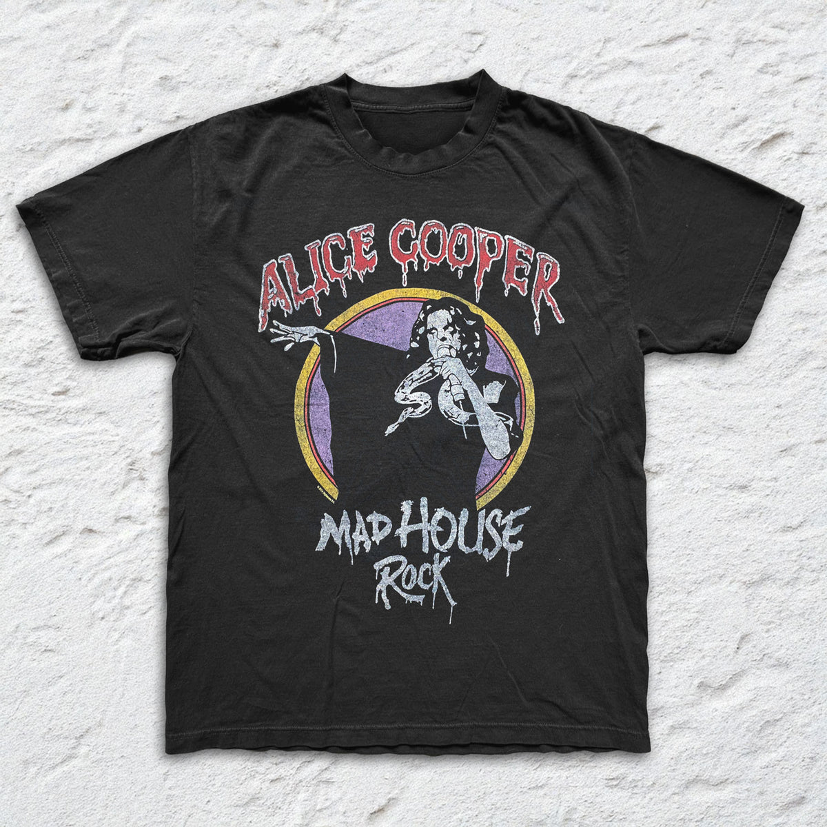 Alice Cooper - Mad House - Black Garment-dyed T-shirt