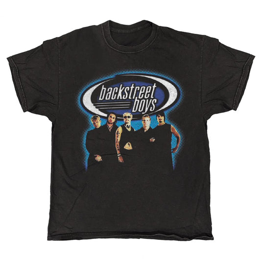Backstreet Boys - Blue Glow - Vintage Wash T-shirt Black