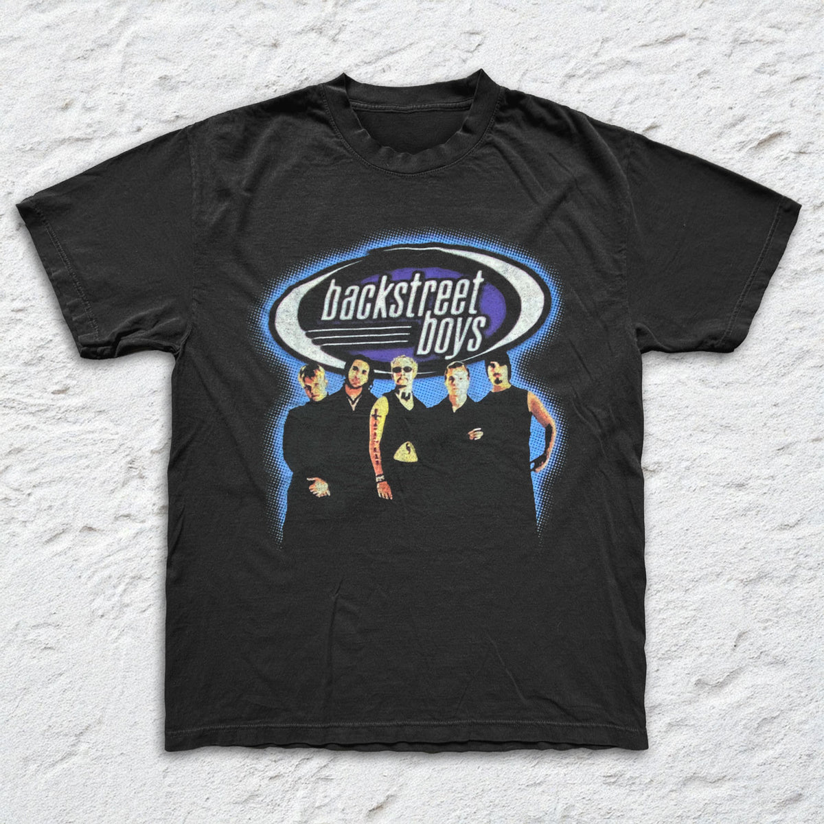 Backstreet Boys - Blue Glow - Black Garment-dyed T-shirt